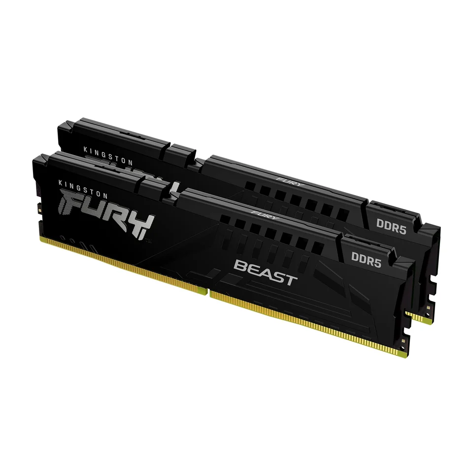 Deux barrettes de mémoire Kingston FURY Beast DDR5 noires