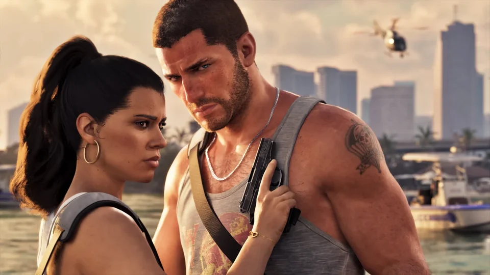 Jason et Lucia dans une capture officielle de Grand Theft Auto VI