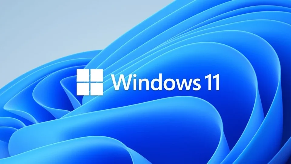 Logo Windows 11 devant le fond bleu Bloom