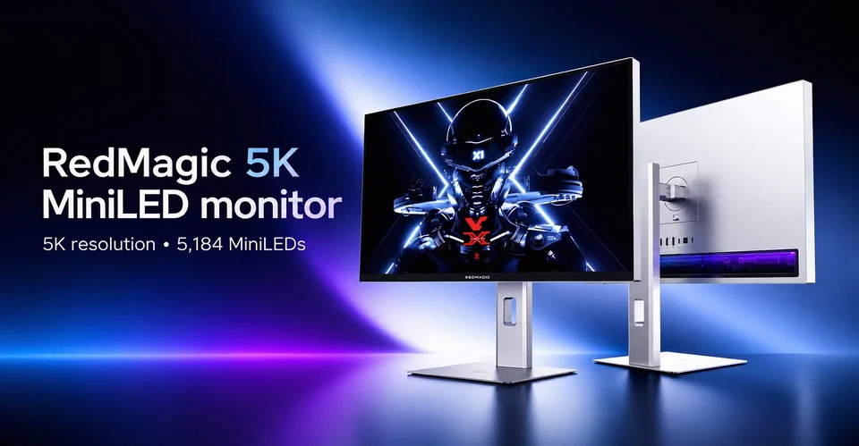 Moniteur REDMAGIC 5K MiniLED, vues avant et arrière